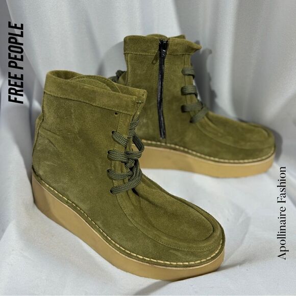 Free People Wedge Moccasin Ankle Boots "Aiden" New Size 36 - Picture 2 of 7